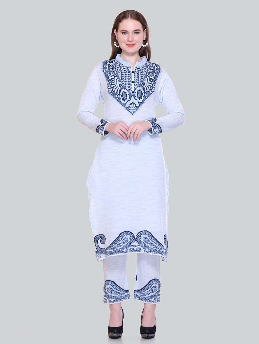 women self design long sleeve suit set - 21711920 - Standard Image - 2