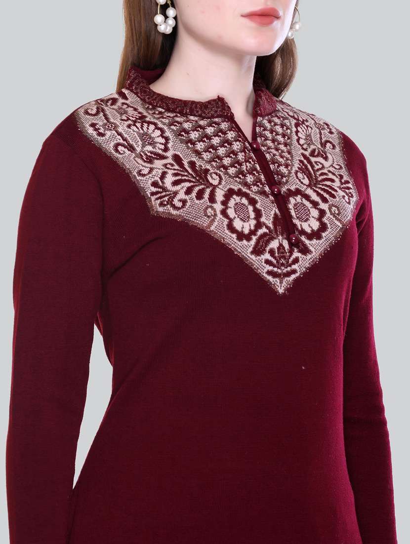 women self design long sleeve suit set - 21711921 - Standard Image - 7