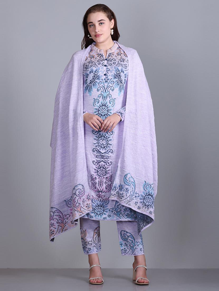 women self design long sleeve suit set - 21711923 - Standard Image - 7