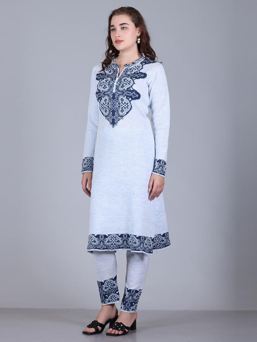 women self design long sleeve suit set - 21711924 - Standard Image - 2