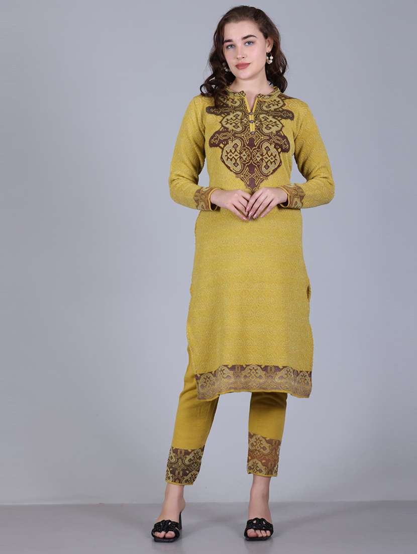 women self design long sleeve suit set - 21711925 - Standard Image - 2