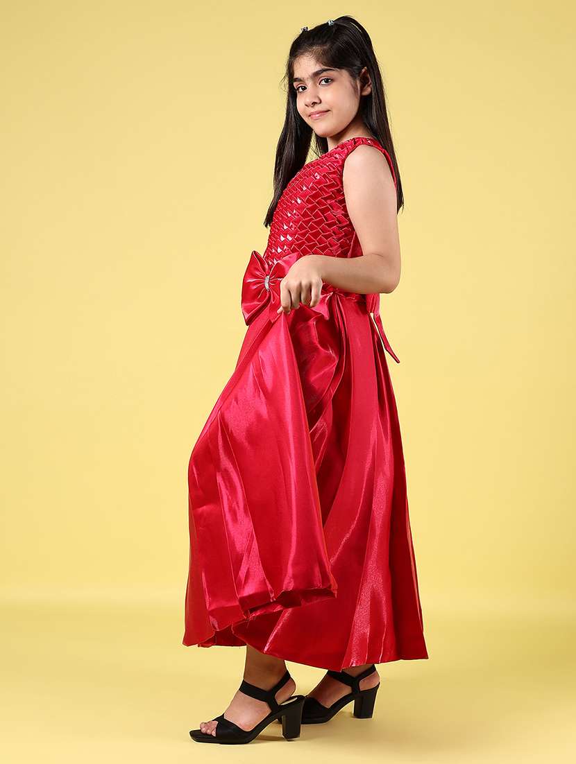 girls solid sleeveless fit and flare dress - 21712007 -  Standard Image - 2