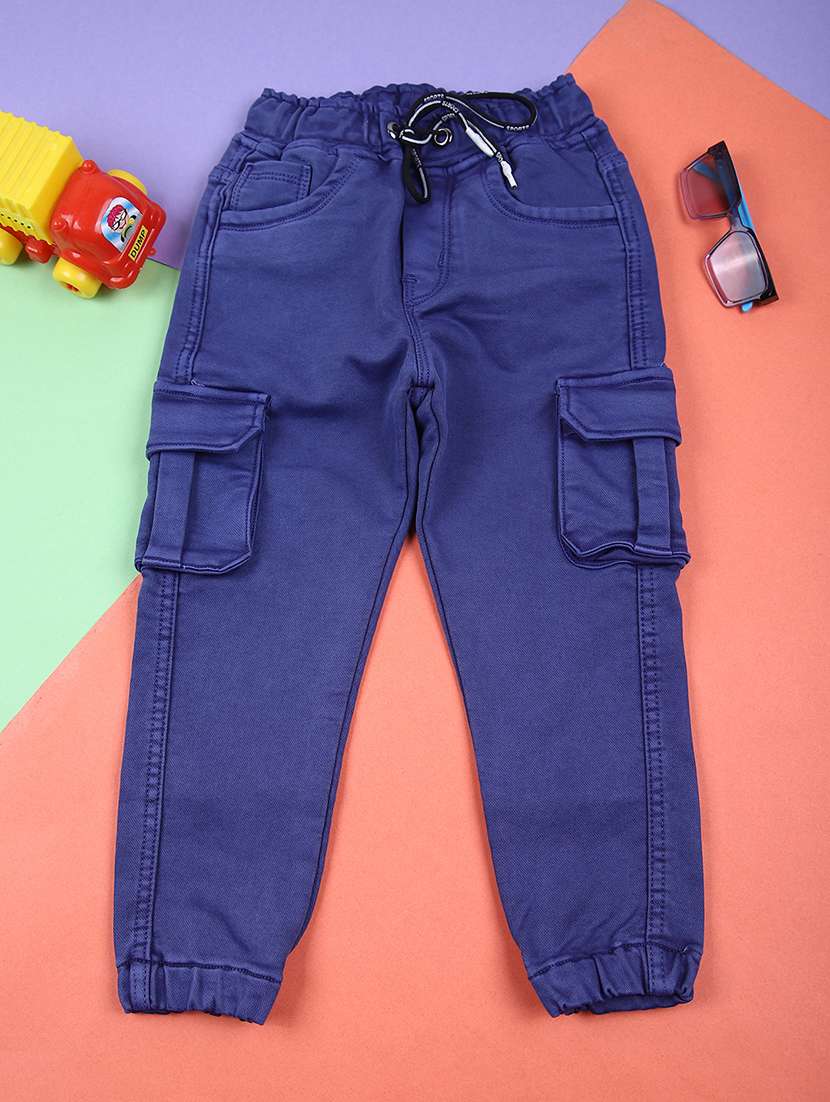 boys solid mid rise cargo