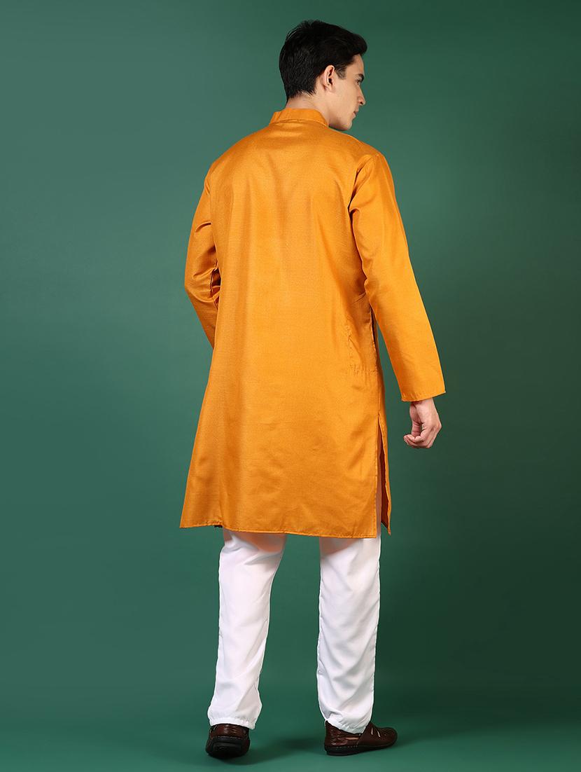 men mandarin neck kurta pyjama ethnic wear set - 21712029 - Standard Image - 2