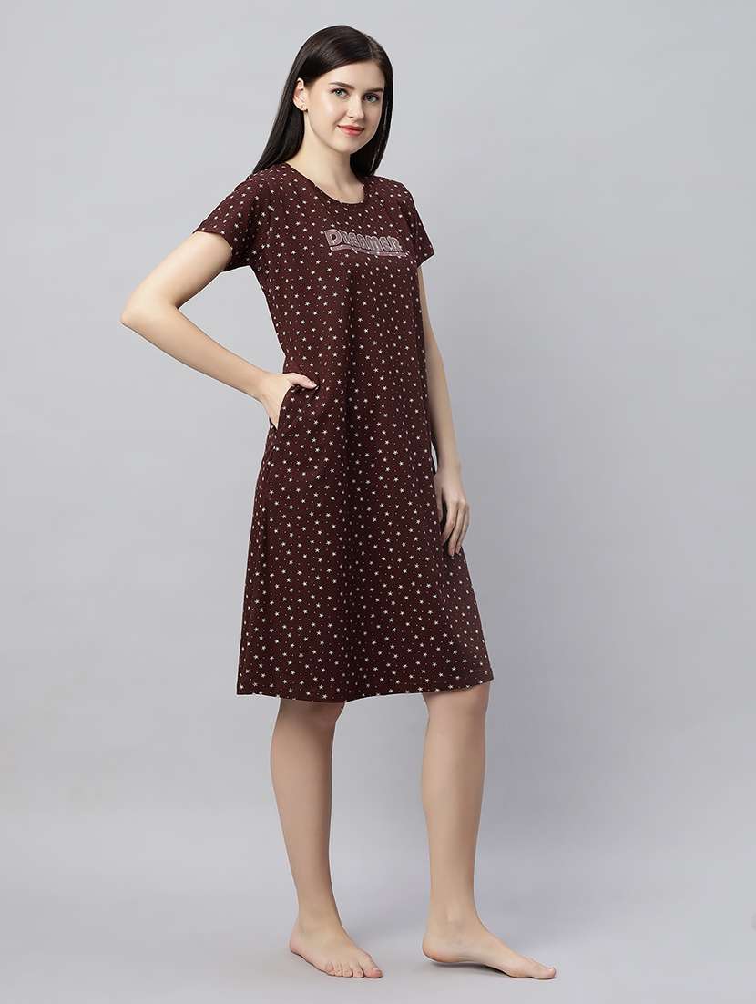 women round neck printed sleepshirts - 21712079 -  Standard Image - 2