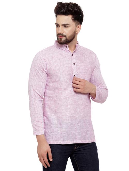 men mandarin neck solid short kurta - 21712087 -  Standard Image - 0