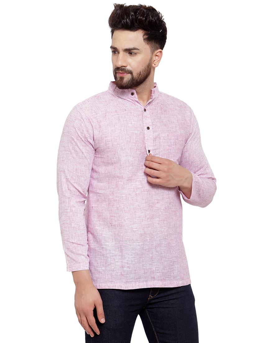 men mandarin neck solid short kurta - 21712087 -  Zoom Image - 0