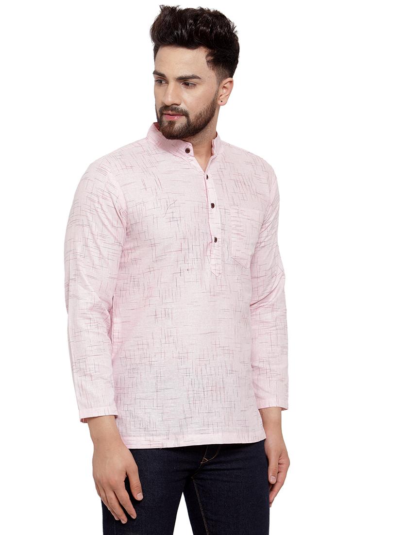 men mandarin neck solid short kurta - 21712095 - Standard Image - 2