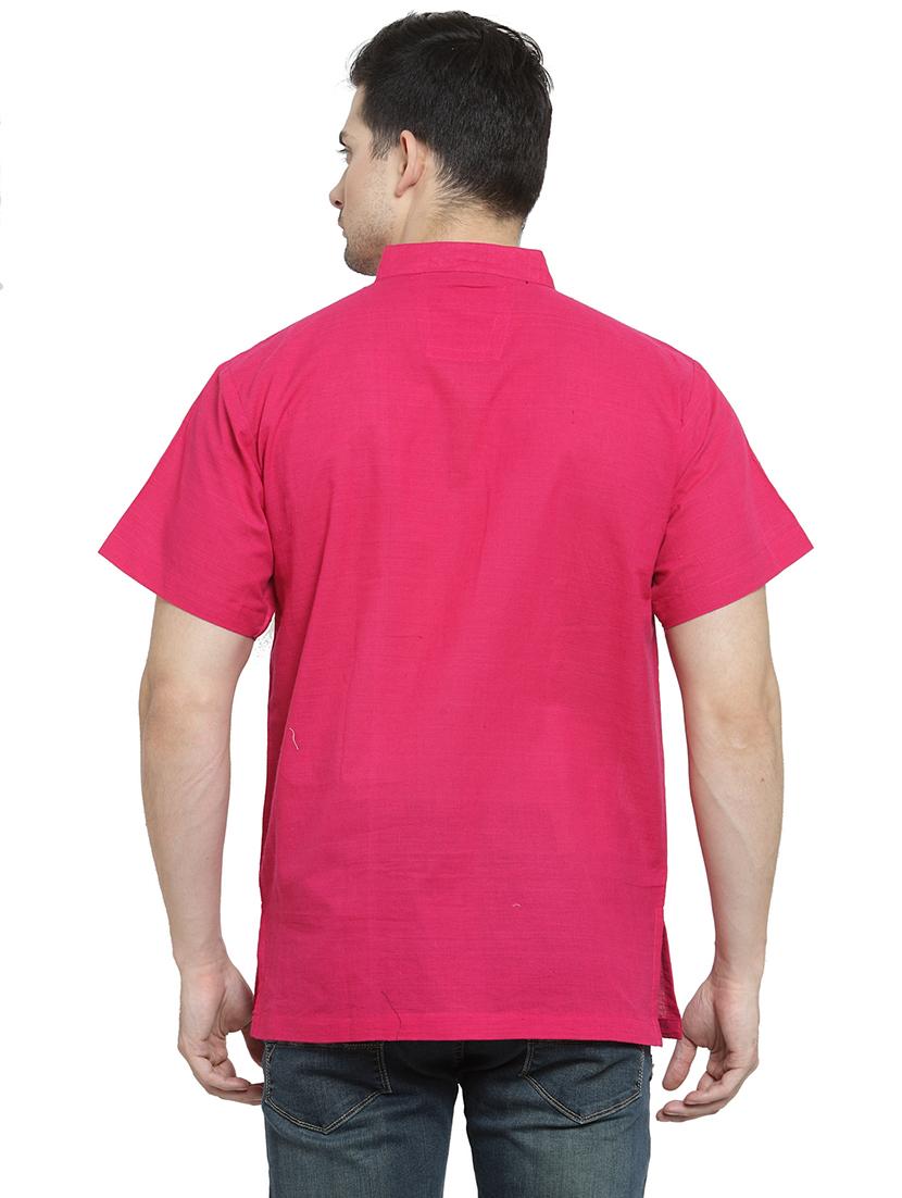 men mandarin neck solid short kurta - 21712125 - Standard Image - 2