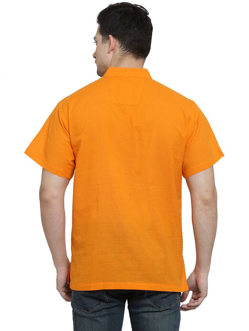 men mandarin neck solid short kurta - 21712131 -  Standard Image - 2