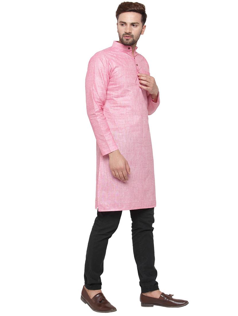 men mandarin neck solid long kurta - 21712186 - Standard Image - 2