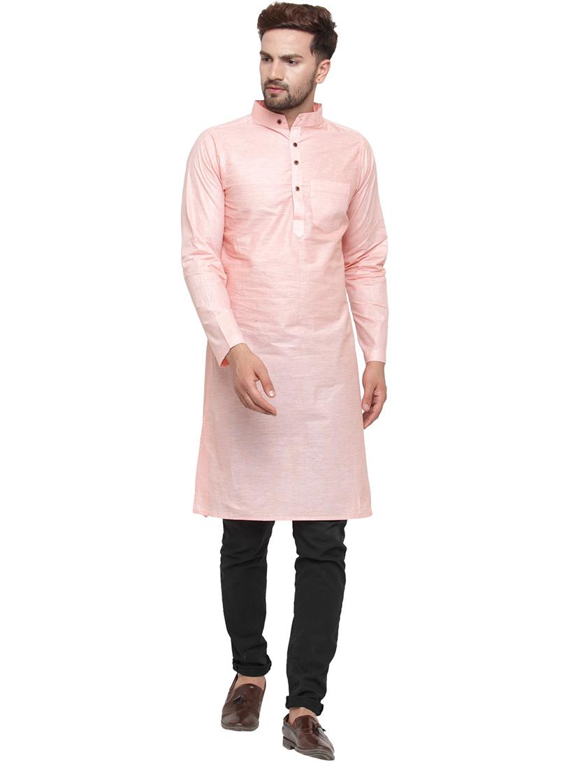 men mandarin neck solid long kurta - 21712188 - Zoom Image - 0