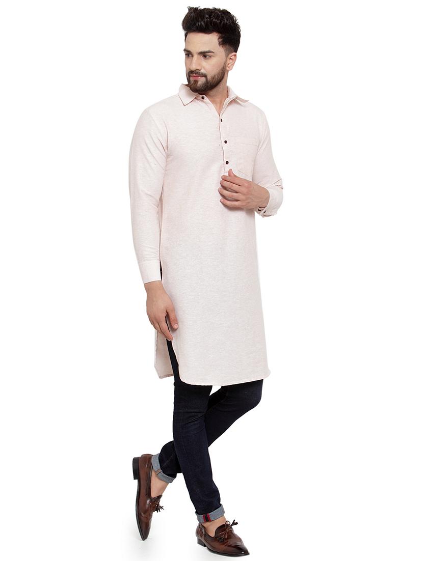 men long sleeves solid pathani kurta - 21712203 - Standard Image - 2