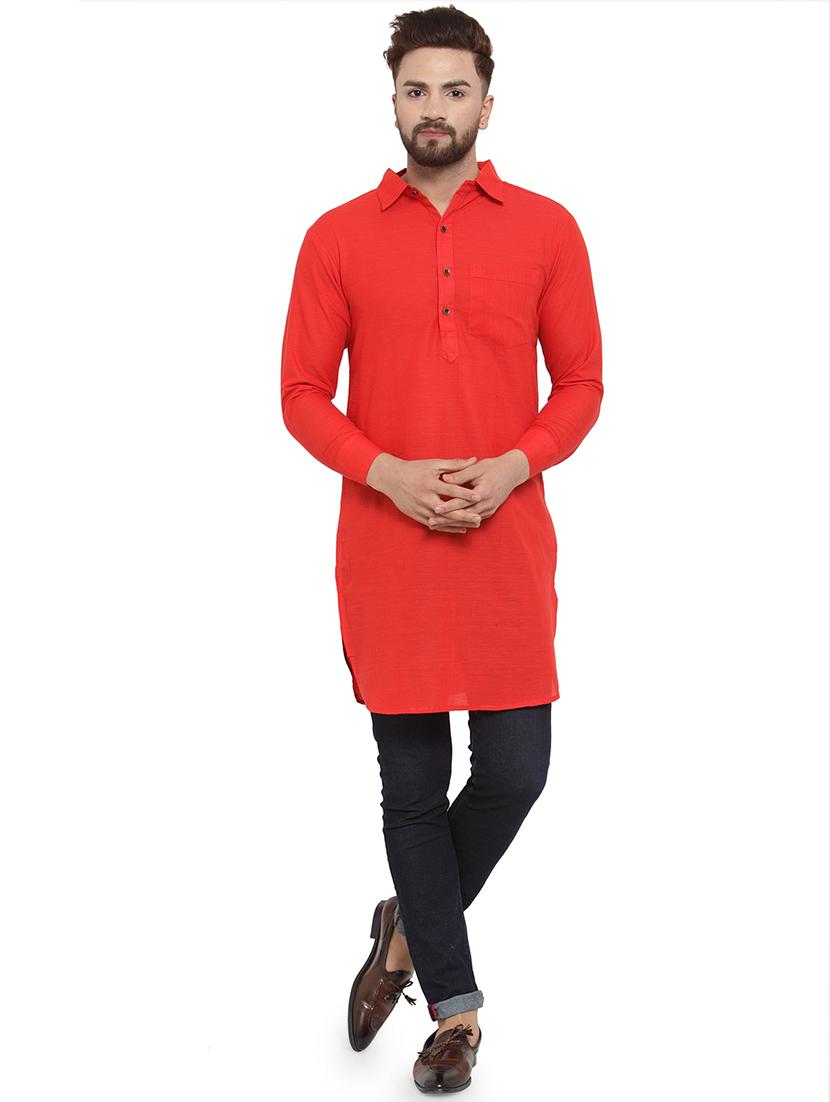 men long sleeves solid pathani kurta - 21712204 -  Zoom Image - 0