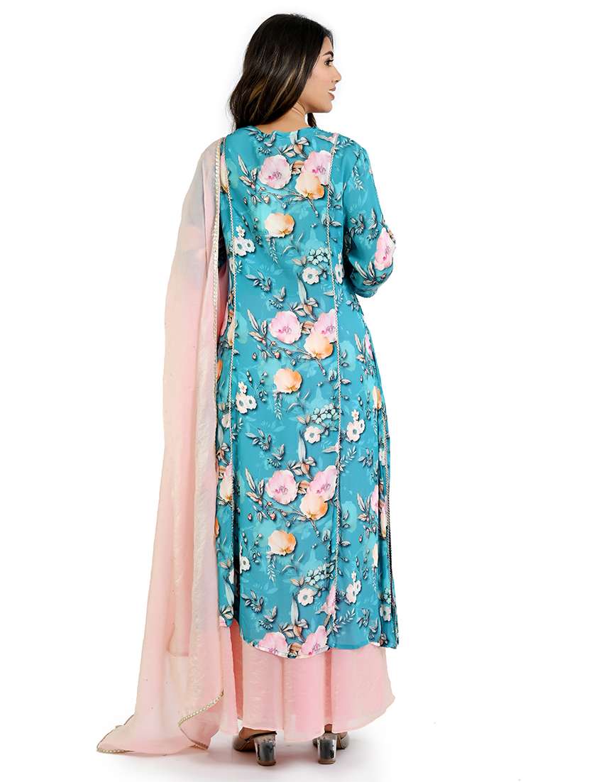 women floral printed kurta palazzo set with dupatta - 21712220 -  Standard Image - 2