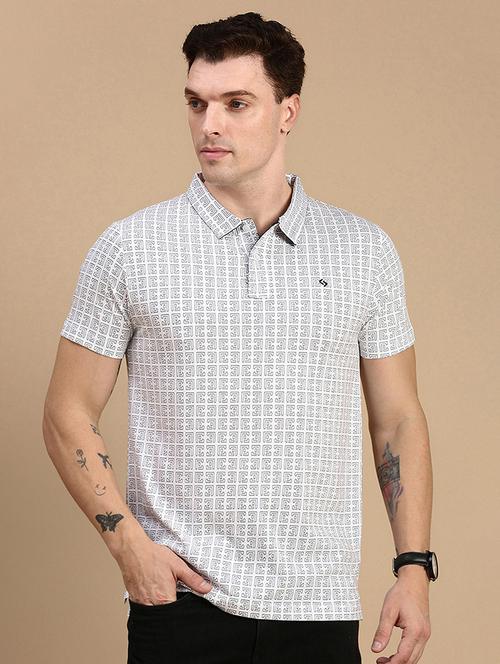 men printed short sleeves polo t t-shirt - 21712286 - Standard Image - 0