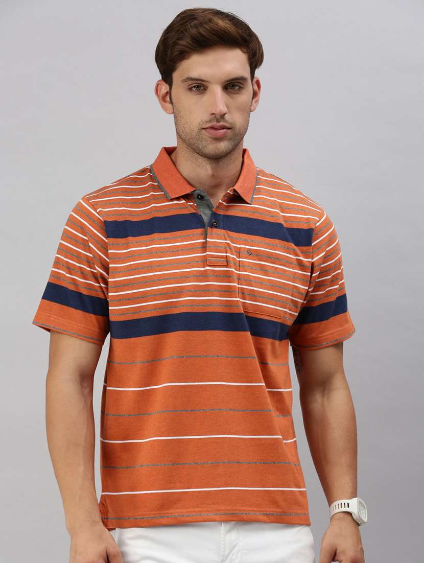 men printed short sleeves polo t t-shirt