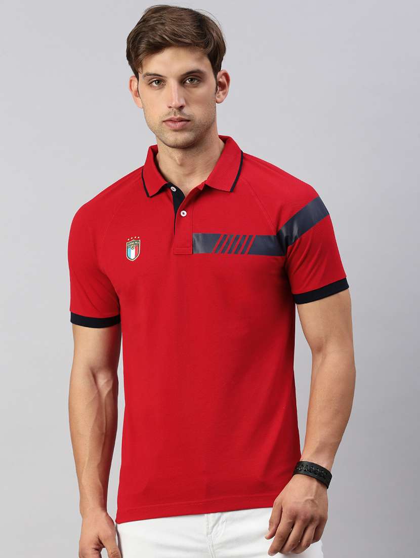 men solid short sleeves polo t-shirt