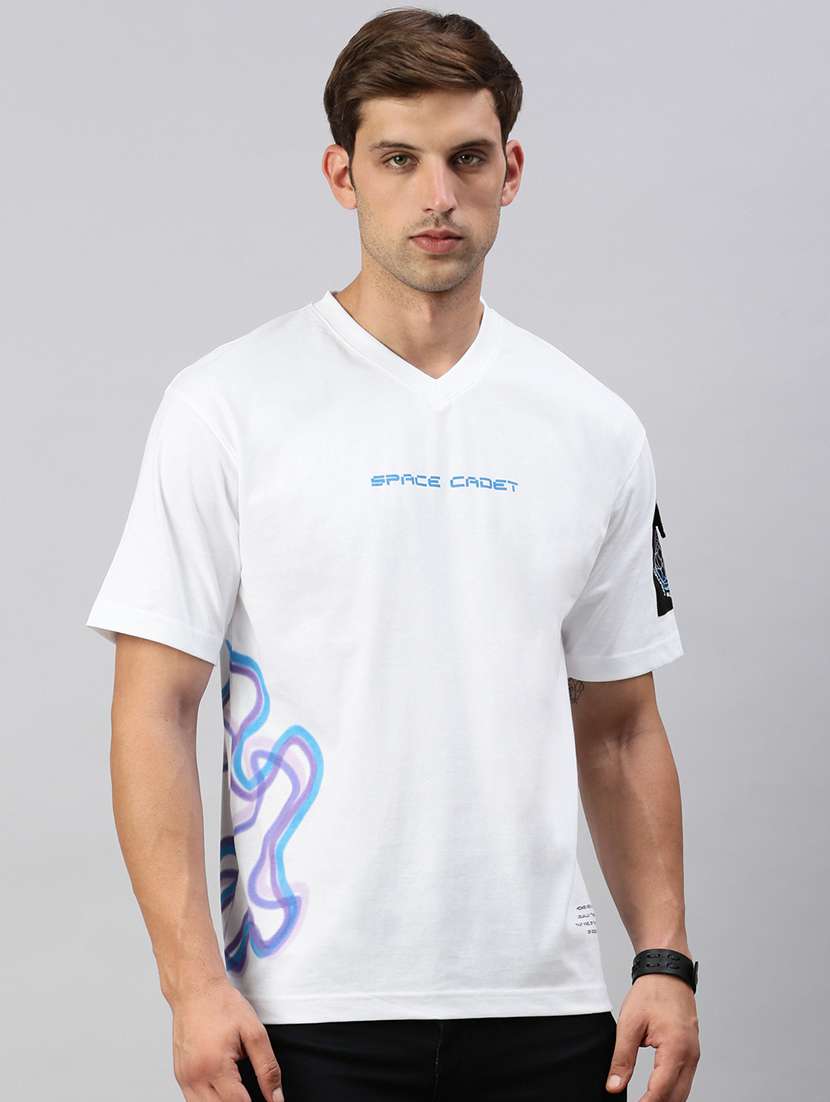 men printed short sleeves t-shirt