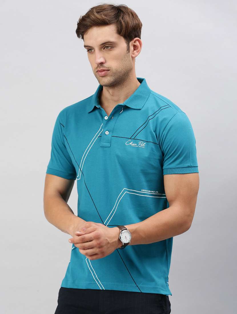 men printed short sleeves polo t-shirt - 21712308 -  Standard Image - 2