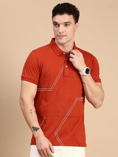 men printed short sleeves polo t-shirt - 21712309 - Standard Image - 0