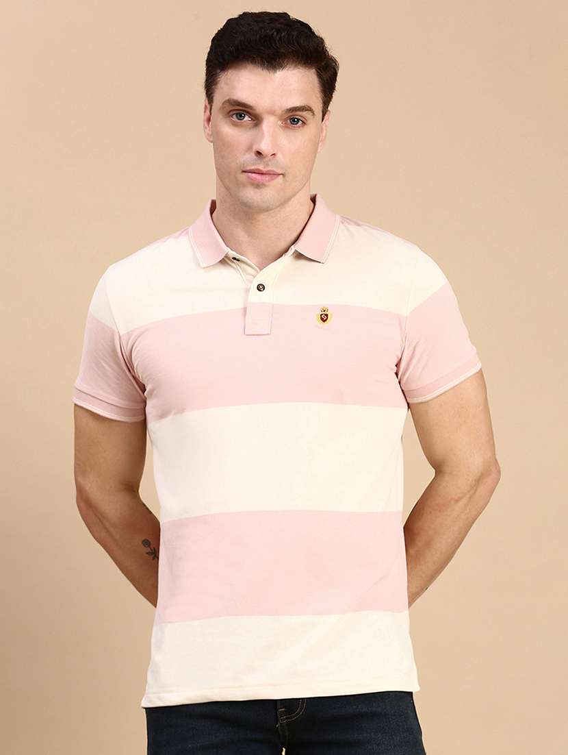 men color blocked short sleeves polo t-shirt