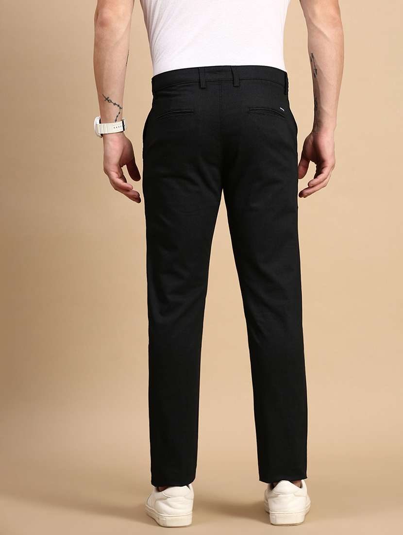 men solid mid rise chinos - 21712340 -  Standard Image - 2