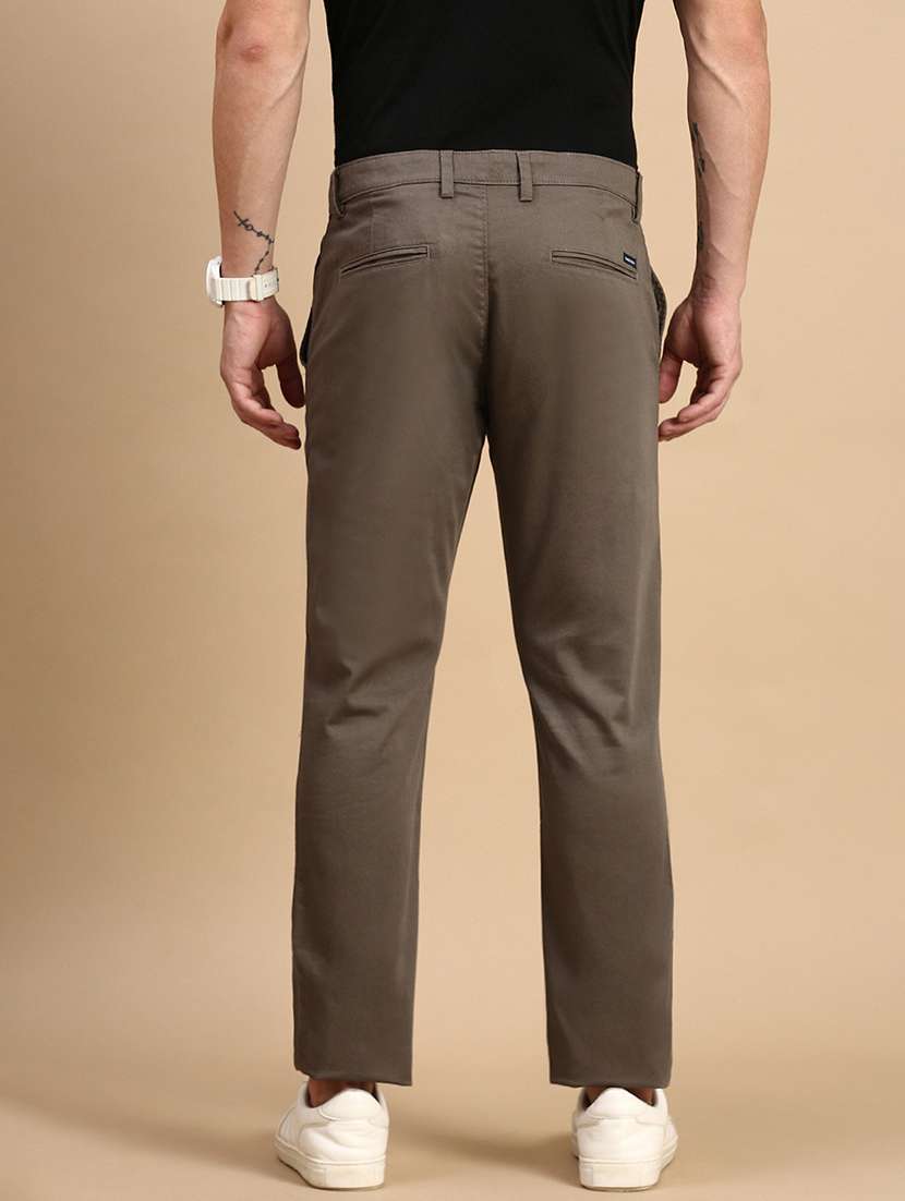 men solid mid rise chinos  - 21712344 -  Standard Image - 2