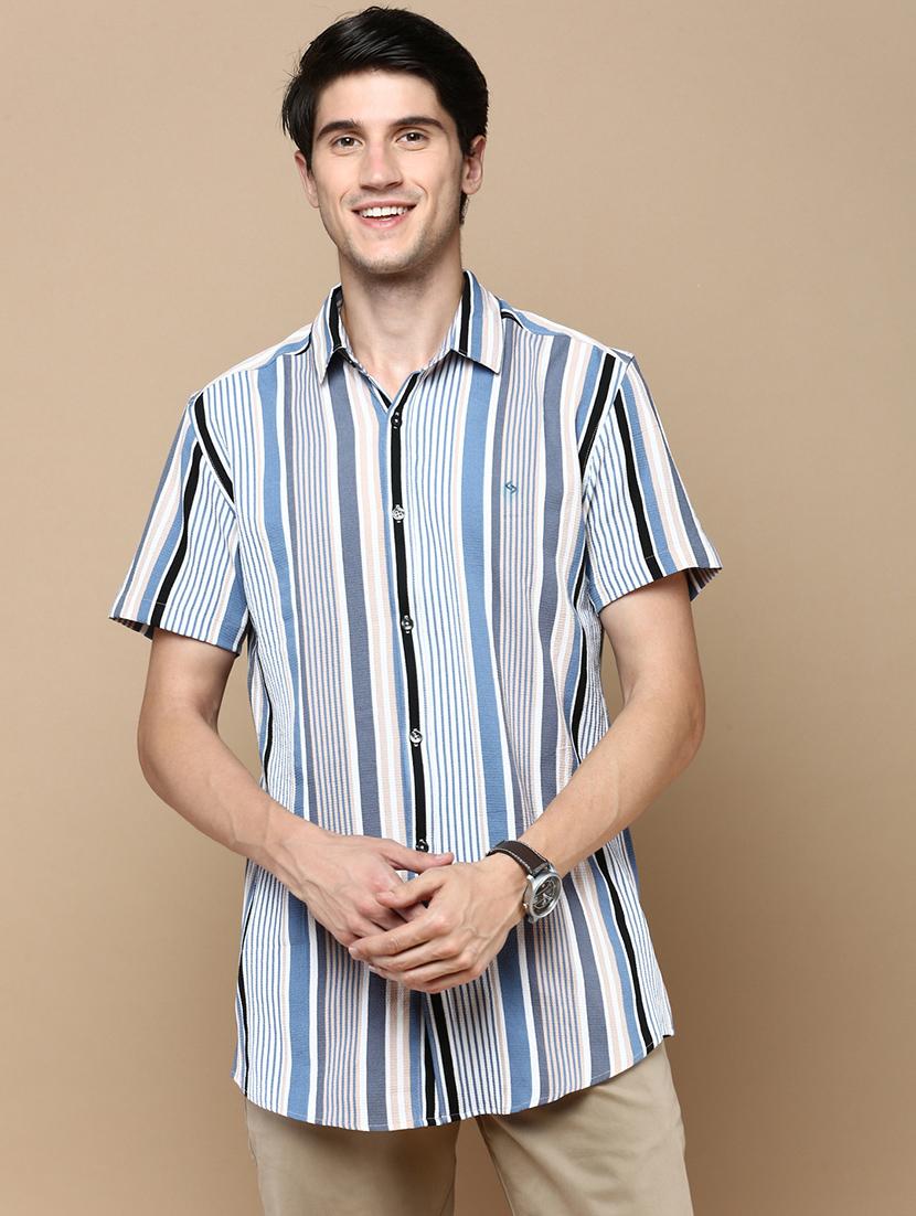 men striped short sleeve shirt - 21712355 - Zoom Image - 0