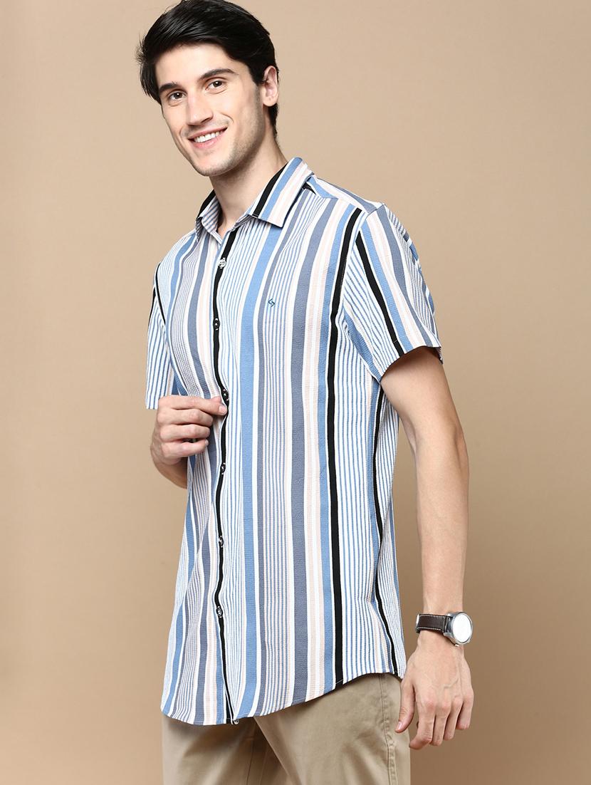 men striped short sleeve shirt - 21712355 - Standard Image - 2