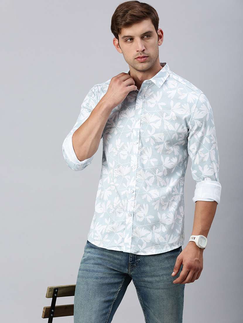 men printed collared casual shirt - 21712365 -  Standard Image - 2