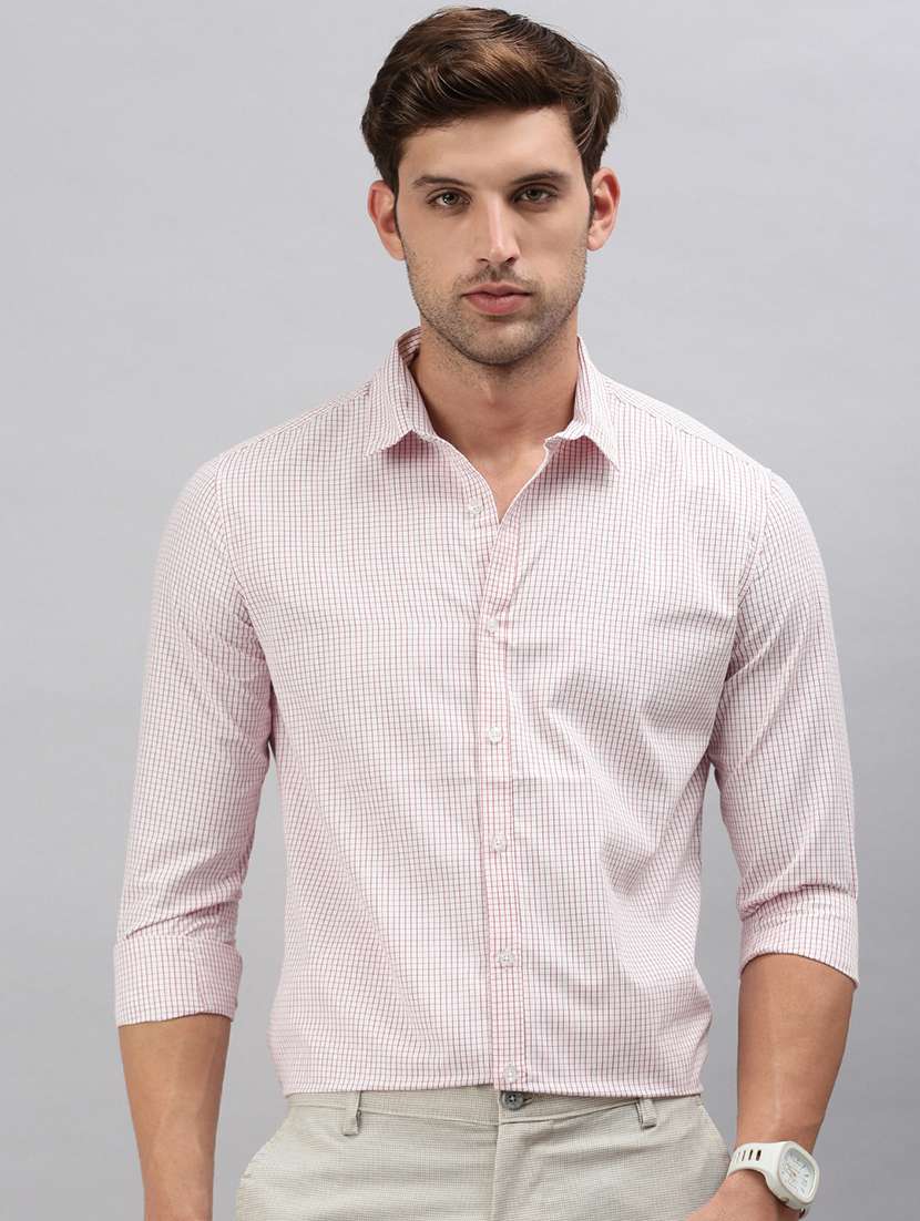 men checkered long sleeve casual shirt