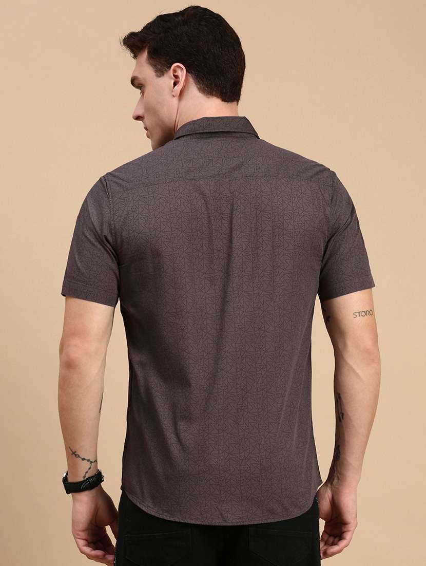 men printed collared casual shirt - 21712379 -  Standard Image - 2