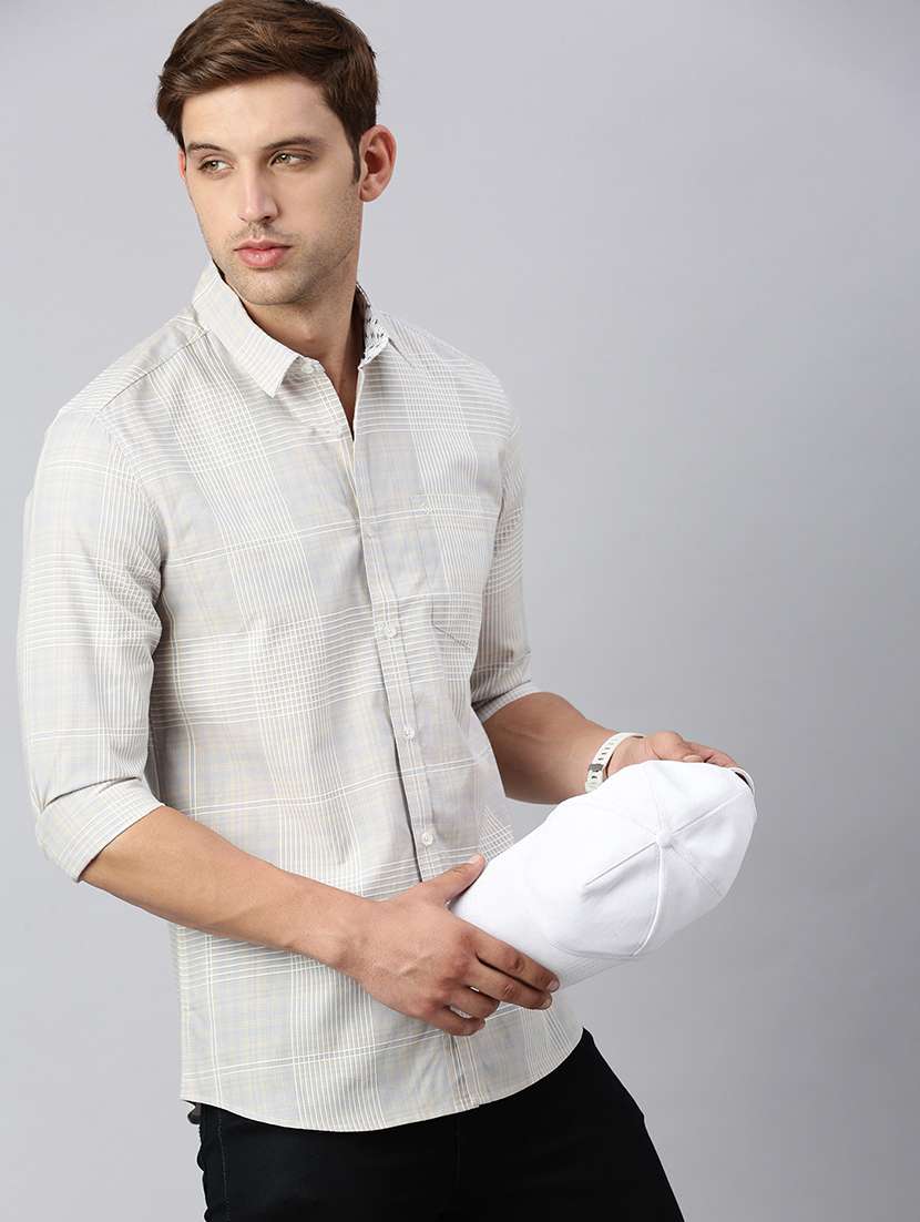 men checkered collared casual shirt - 21712403 -  Standard Image - 2