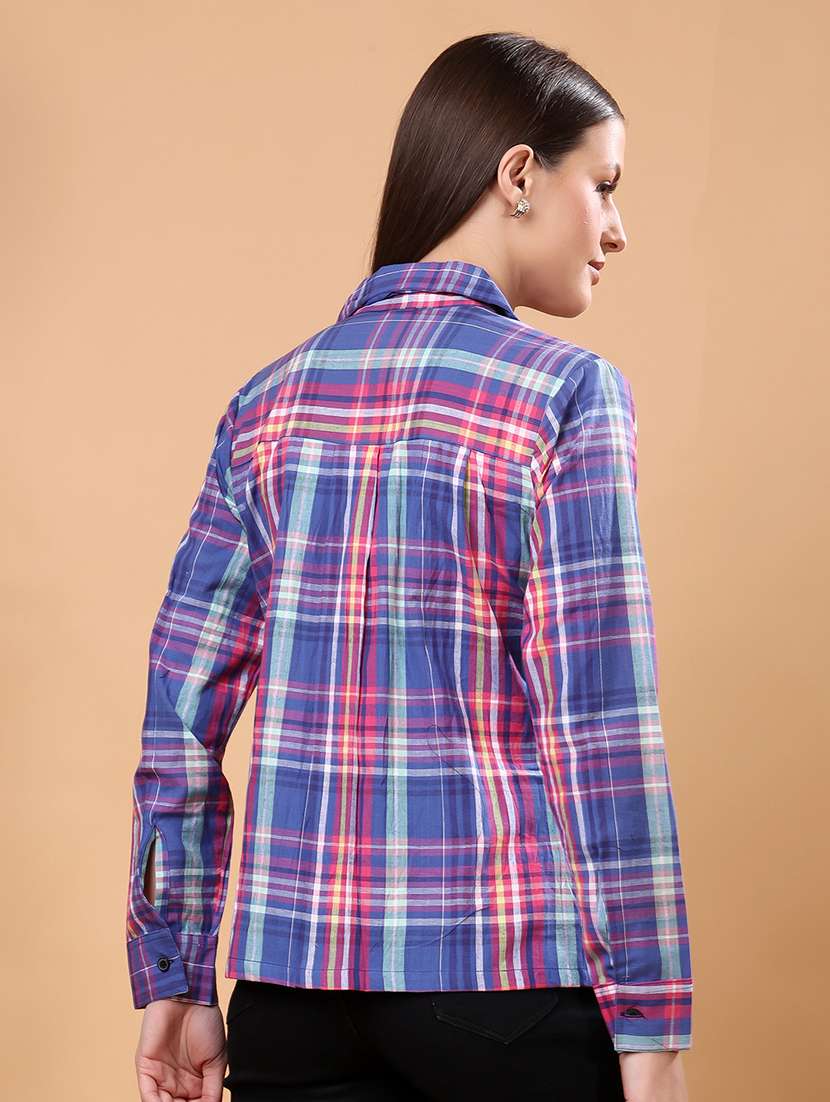women checkered long sleeve shirt - 21712502 -  Standard Image - 2