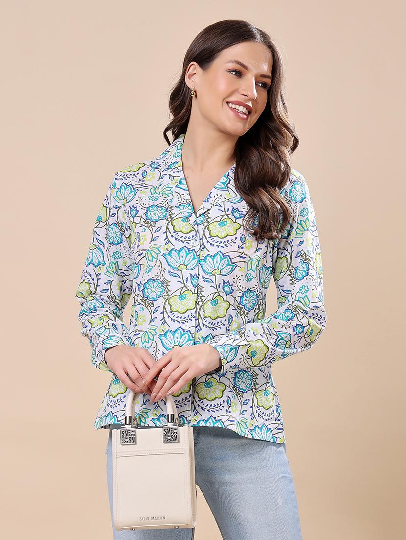 women printed long sleeve shirt - 21712508 - Zoom Image - 0