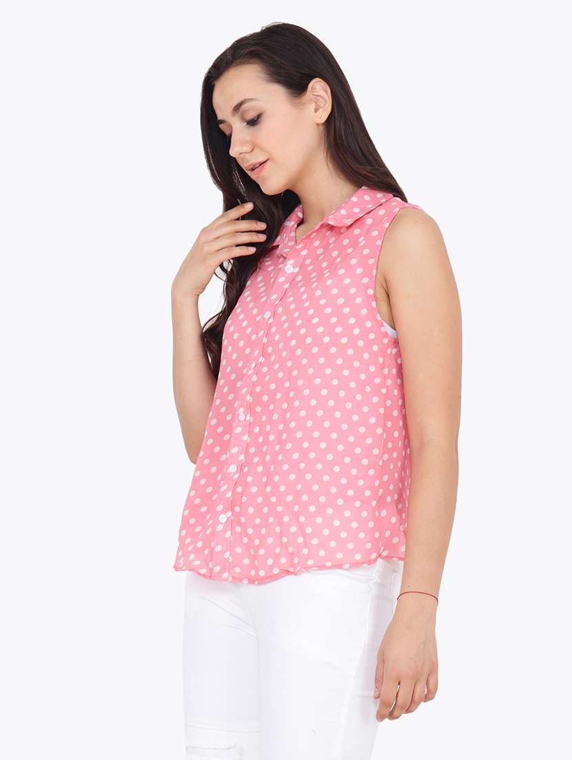 women printed sleeveless shirt - 21712531 -  Standard Image - 2