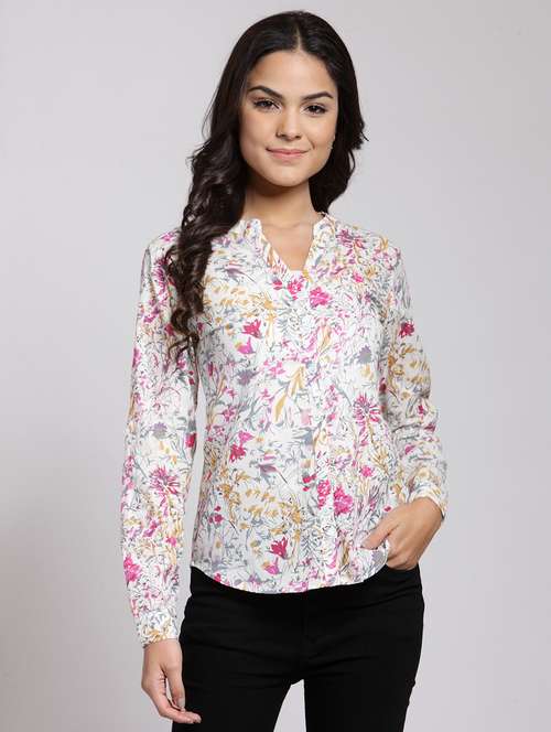 women printed long sleeve shirt - 21712540 - Standard Image - 0