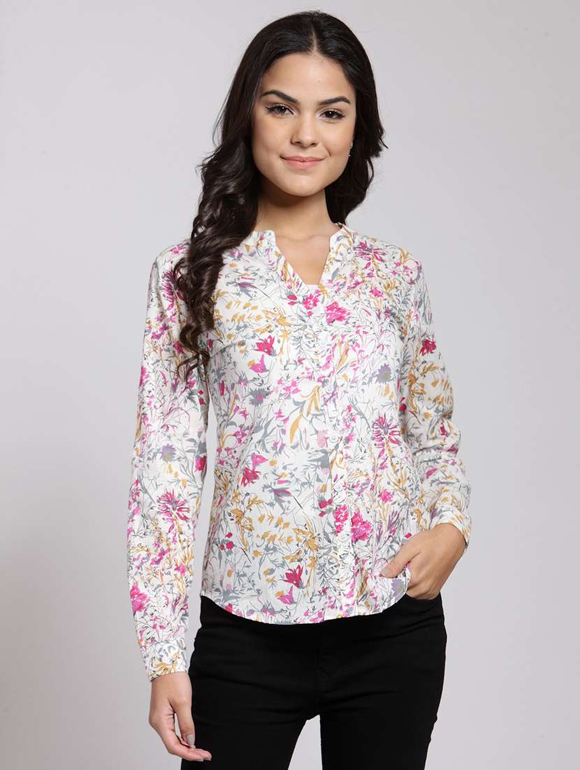 women printed long sleeve shirt - 21712540 - Zoom Image - 0