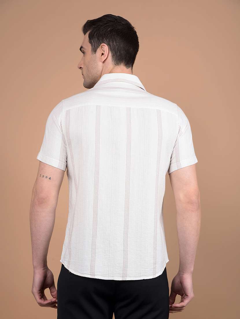 Men Striped Collared Casual Shirt - 21713362 -  Standard Image - 2