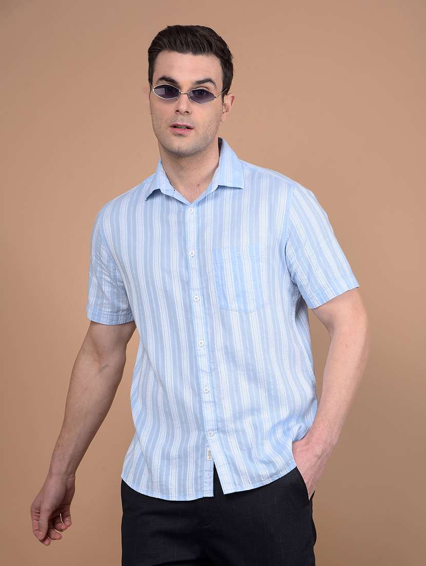 men striped collared casual shirt - 21713363 -  Standard Image - 2