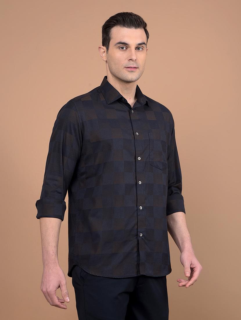men checkered collared casual shirt - 21713376 - Standard Image - 2