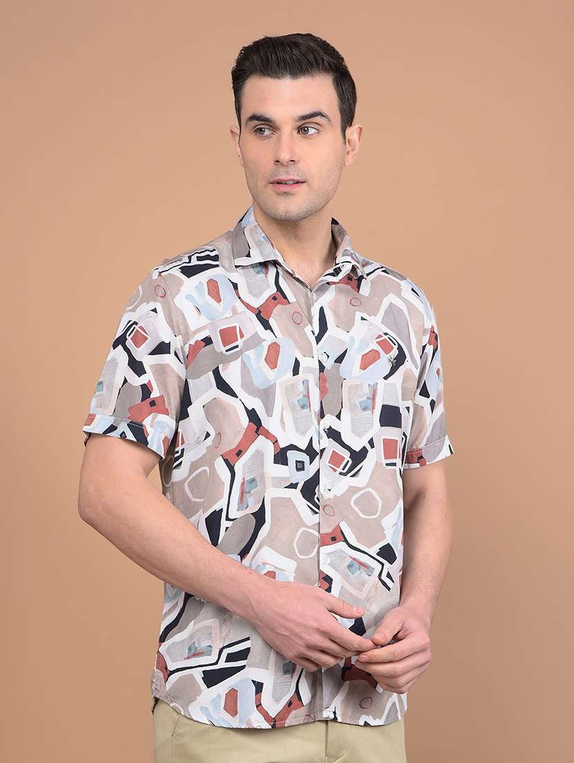 men printed collared casual shirt - 21713388 -  Standard Image - 2