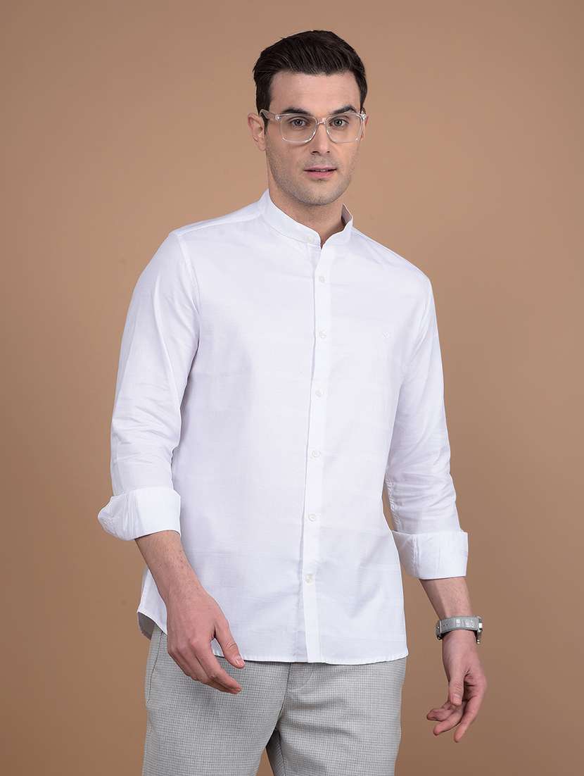 men solid long sleeve casual shirt
