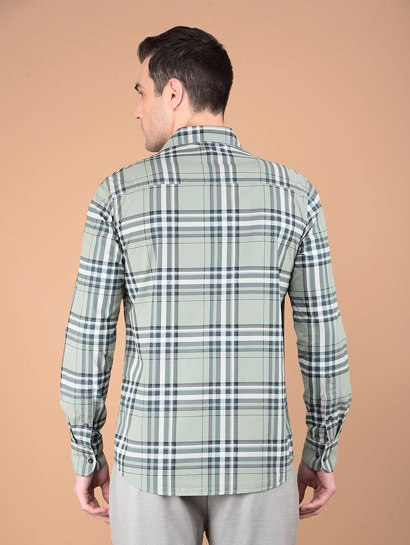 men checkered collared casual shirt - 21713396 -  Standard Image - 2