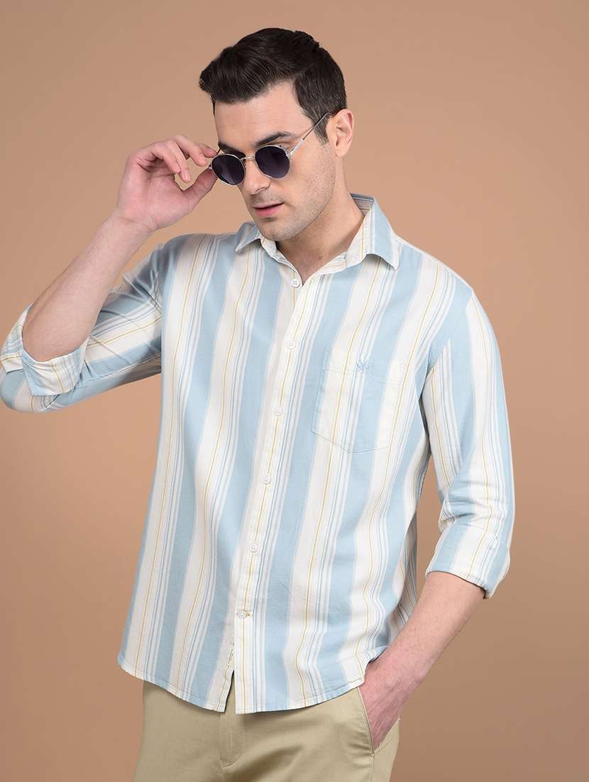 men striped collared casual shirt - 21713407 -  Standard Image - 2