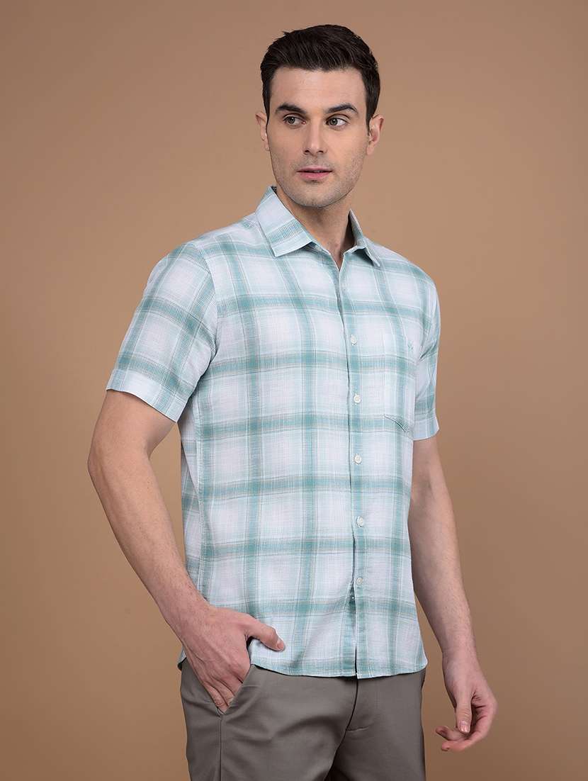 men checkered collared casual shirt - 21713417 -  Standard Image - 2