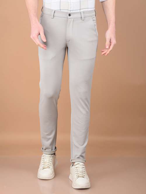 men solid mid rise chinos - 21713419 - Standard Image - 0