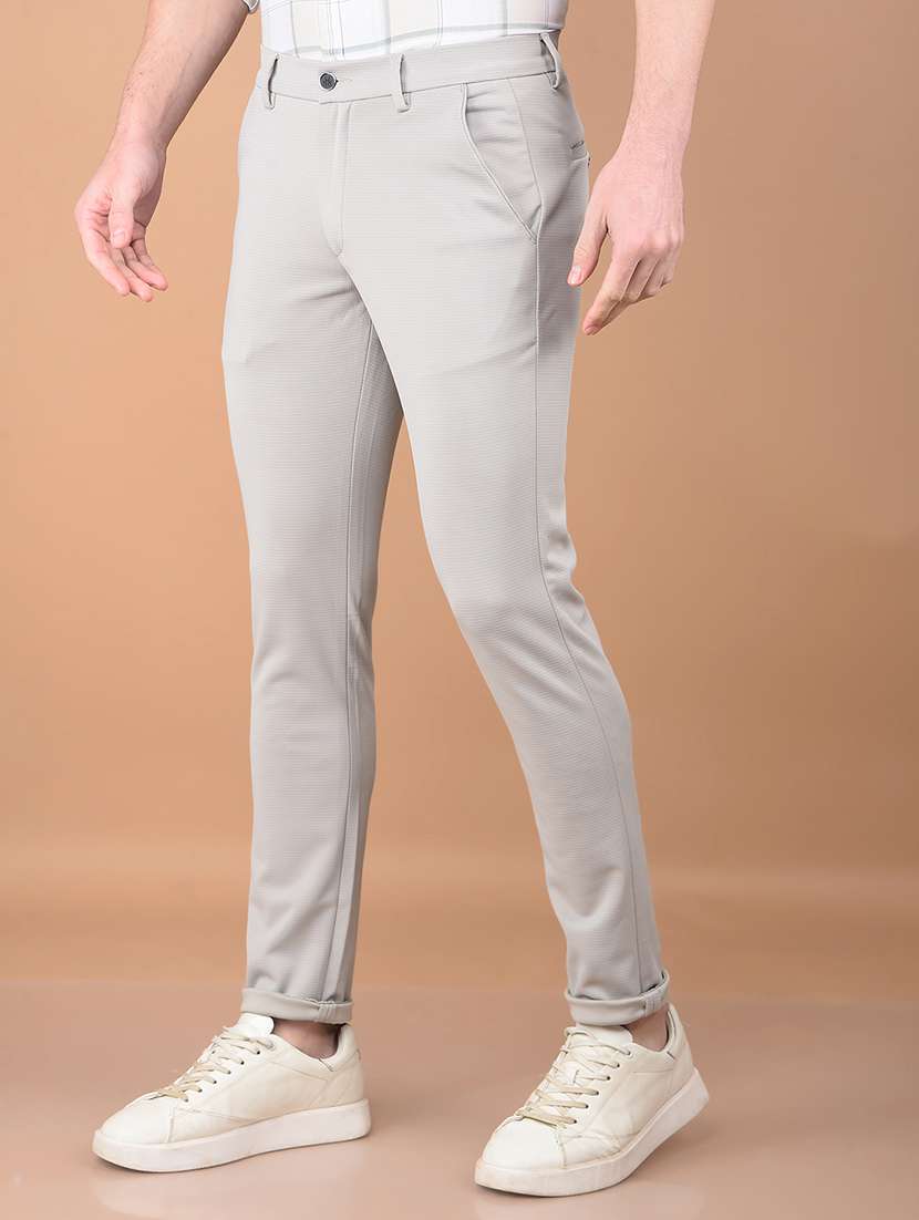 men solid mid rise chinos - 21713419 - Standard Image - 2
