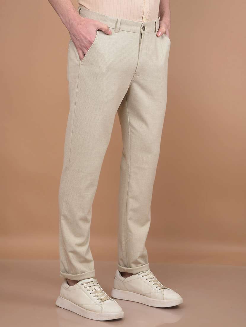 men solid mid rise chinos  - 21713421 -  Standard Image - 2